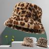 Herbst und Winter Leopardendruck Plüsch vielseitiger Fischerhut Mädchen