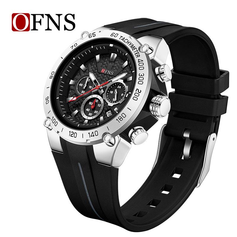 Oufanni Men's Quartz Watch - Fashionable, Waterproof, Luminous, Trendy Sports Design with Calendar & Small Seconds Hand
