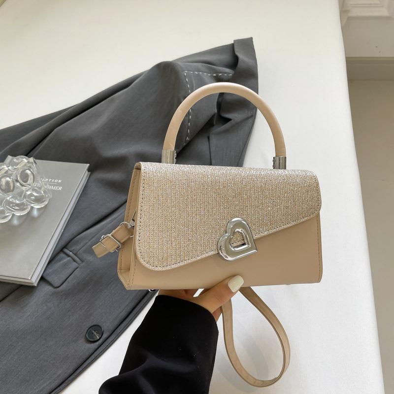 Simple Texture Niche Design Casual Portable Small Square Bag Summer New Glossy Splicing Shoulder Messenger Bag