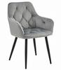 JORK Chair - Silver-gray Velvet / Black Legs X 1
