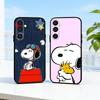 Cartoon S-Snoopy-dog-y Cute Phone Case For Samsung A73,A21s,A22,A31,A32,A52,A53,A71,A80,Soft Black Shell