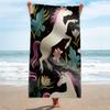 Microfiber Unicorn Beach Towel Cute Animal Bath Towel Absorbent Towels for Pool Swim Bathroom Sport Girl Quick Dry Beach Blanket