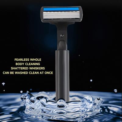 12-Blade Manual Razor For Men Six-Layer Replaceable Heads Old-Style Stainless Steel Blades Do Not Hurt The Skin Easy To Carry