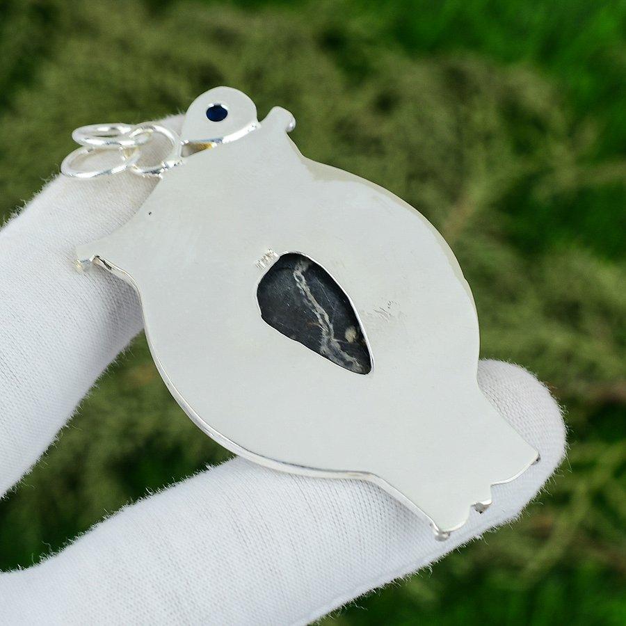 925 Sterling Silver Chrysanthemum Stone Tanzanite Quartz Wedding Pendant Jewelry