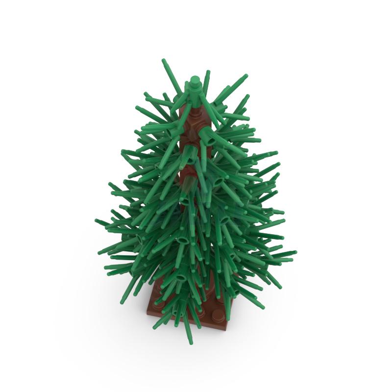 Non-Toxic 138 Pcs Cedar Tree Model Green Scenery Landscape Building Blocks Moc City Street Scene Plants Decoration Bricks Kid Toy Gifts