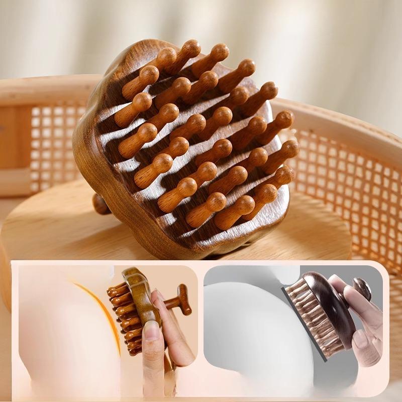 Golden Thread Sandalwood Massage Comb Full-body Acupoint Unblocking Comb Gua Sha Head Therapy Comb