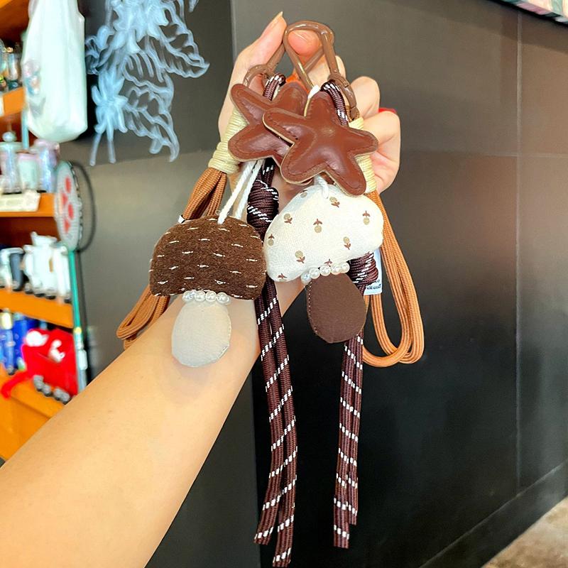 Maillard Style Star Mushroom Handbag Pendant Beautiful Hanging Rope Bag Decoration Super Cute And Fashionable Bag Accessory