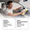 Upholstery Cleaner Foam 355ML Car Interior Foam, with Sponge & Microfiber Towel, Deep Cleaning Faux Leather Surface Auto Detailing Spray, Lemon Scent