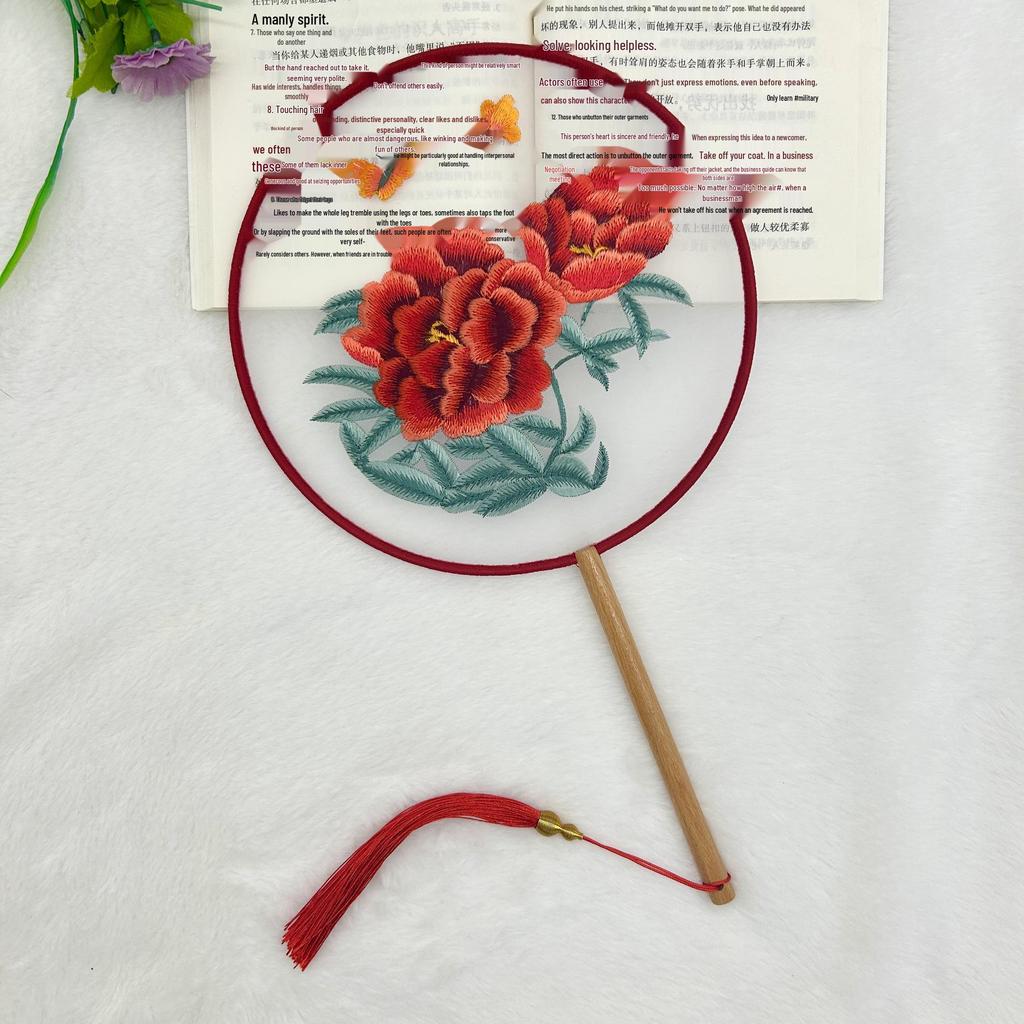 Ancient Style Single-Sided Suzhou Embroidery Dance Fan