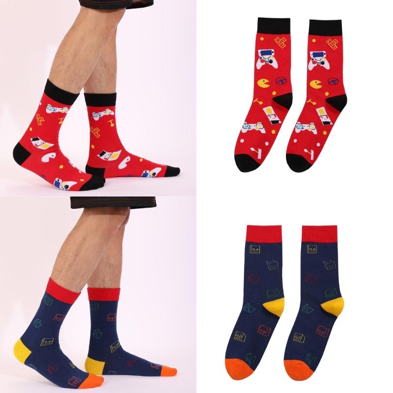 1 Pair Novelty Pattern Warm Stockings Autumn Winter Cozy Crew Socks Warm Socks Cotton Middle Tube Socks Men Women Gifts