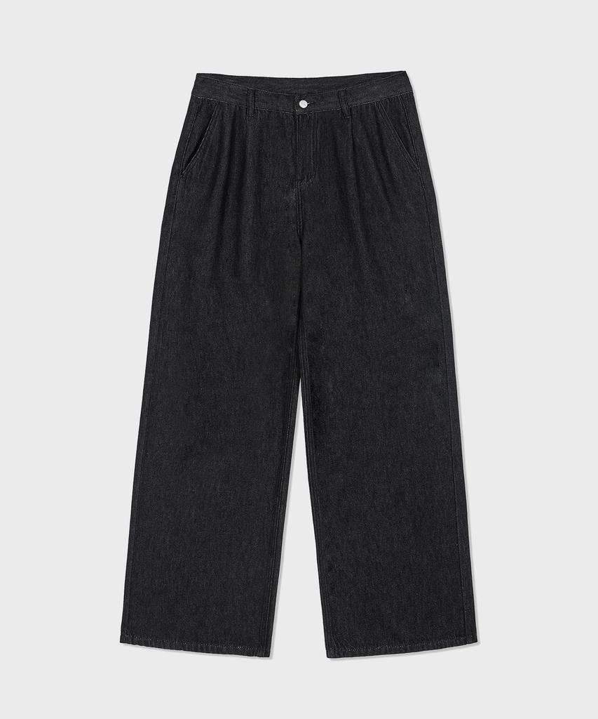 Good Life Works [Unisex] Wide Denim String Pants Black Denim