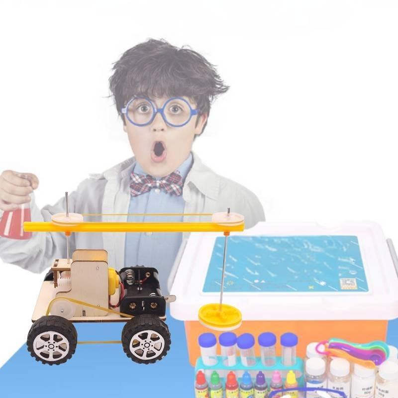 Creative Diy Wooden Material Educational Science Robot Kit For Students Intellect Development J-50 Color Pack