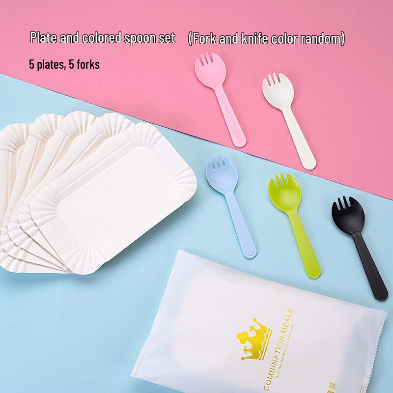 Disposable Birthday Cake Plate & Fork Set
