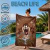 Custom Name Beach Towel Taz-Mania Devil's Roar Soft and Quick-drying Beach Towel, Suitable for Travel, Swimming Pool, Gym, Yoga, Gifts