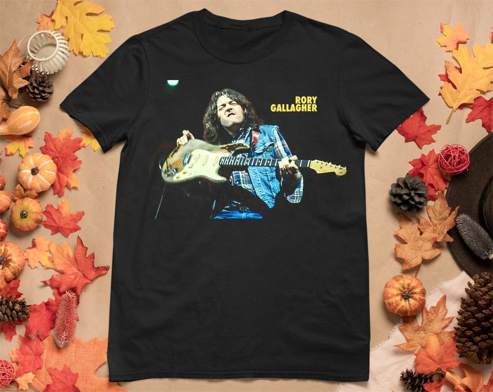 

Hot Singer Rory Gallagher Black Cotton T Shirt Men All Size S5XL Unisex T-Shirt L