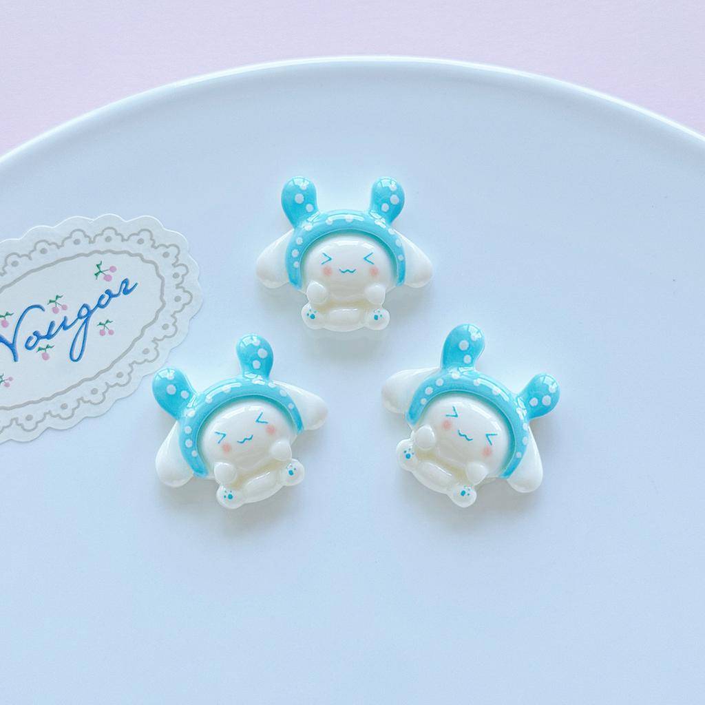 30/150PCS Cute jade dog resin diy jewelry yellow five-star hair clip mobile phone shell hole shoe patch shoe flower accessories