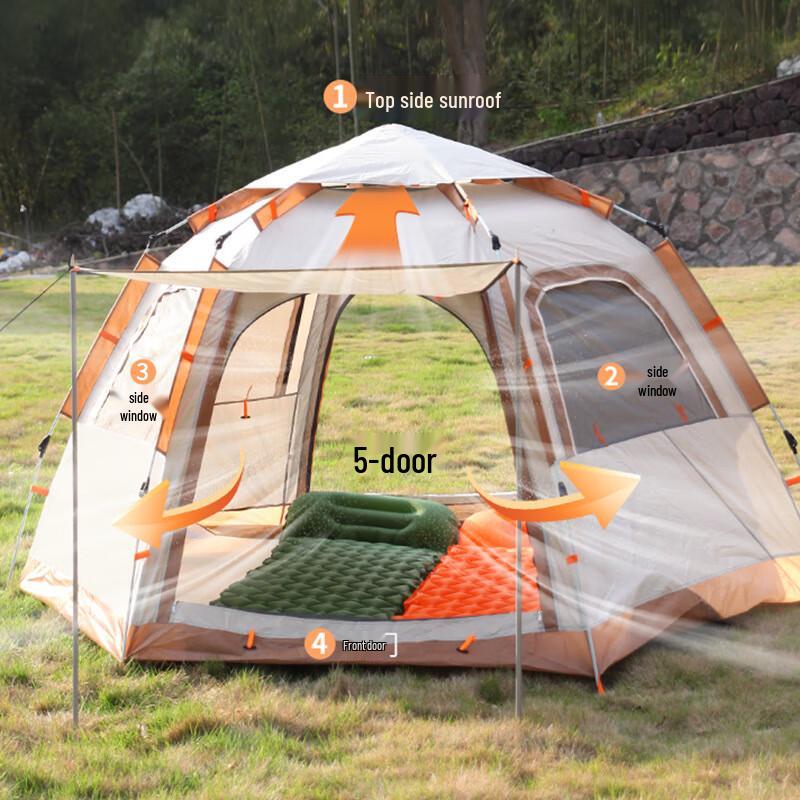 Yuzhan Automatic Quick-Open Double-Layer Hexagonal Camping Tent