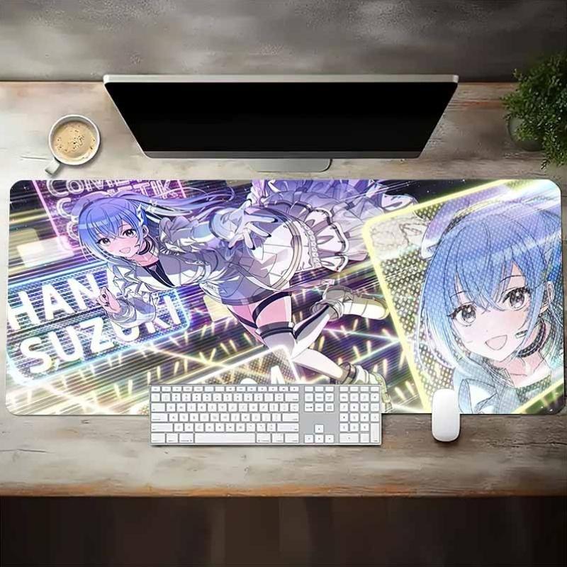 Kawaii Anime Girl Hololive Yukihana Lamy Murasaki Shion Minato Aqua Mouse Pad Gamer Rubber NonSli Deskmat Cabinet Keyboard