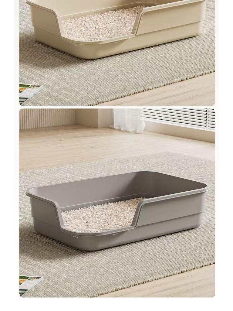 Extra Large Semi-Enclosed Anti-Tracking Plush Cat Litter Box