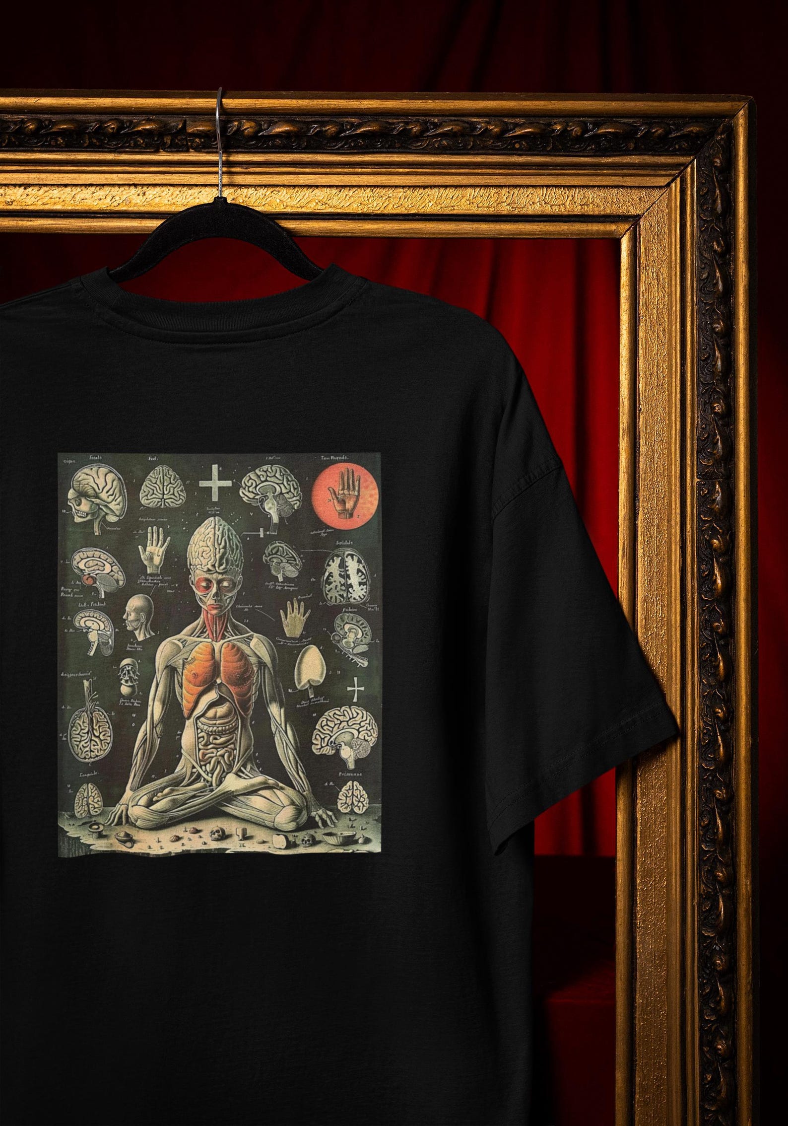 Anatomy Diagram Tee: Surreal Occult Art (Soft Unisex Fit) Comfort Colors® L