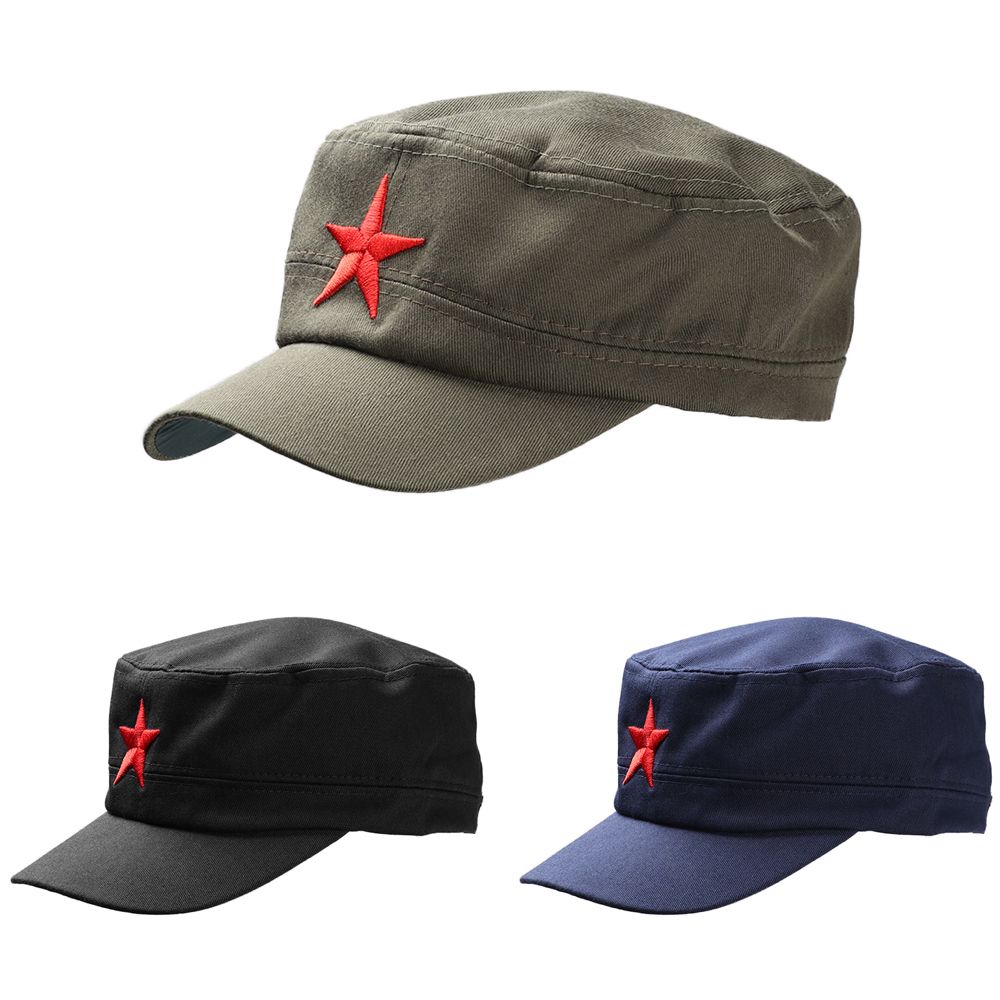 Fashion Classic Cotton Hat Plain Cap Sun Hats Red Star