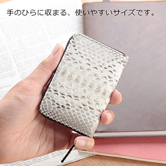 Sankyo Shokai Coin Purse for Men and Women, Python Leather: Gold
