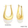 French Maillard Vintage Fashion U-shaped Resin Earrings Light Luxury High-end Stainless Steel Girls' Personalized Jewelry