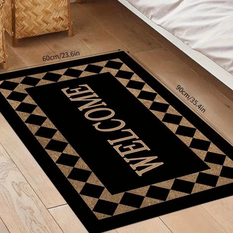 1pc Non-Slip Welcome Doormat - 100% Polyester Soft Durable Entryway Rug  Machine Washable Modern Home Decor with Fashion Comfort