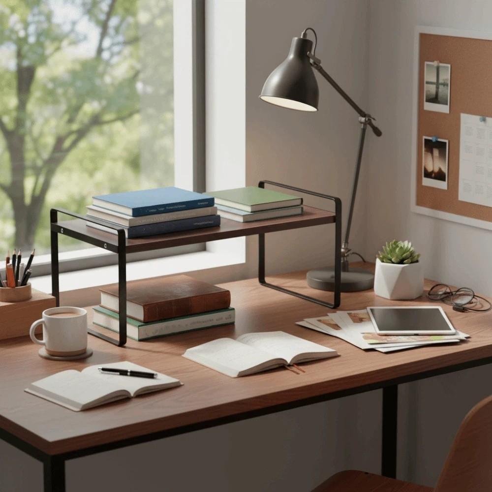 Minimalist Display Rack Strong Load-bearing Stationery Shelf Makeup Organizer Book Rack Study