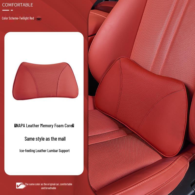 Xiaomi SU7/Ultra/YU7 Magnetic Headrest Neck & Lumbar Support Leather Cushion