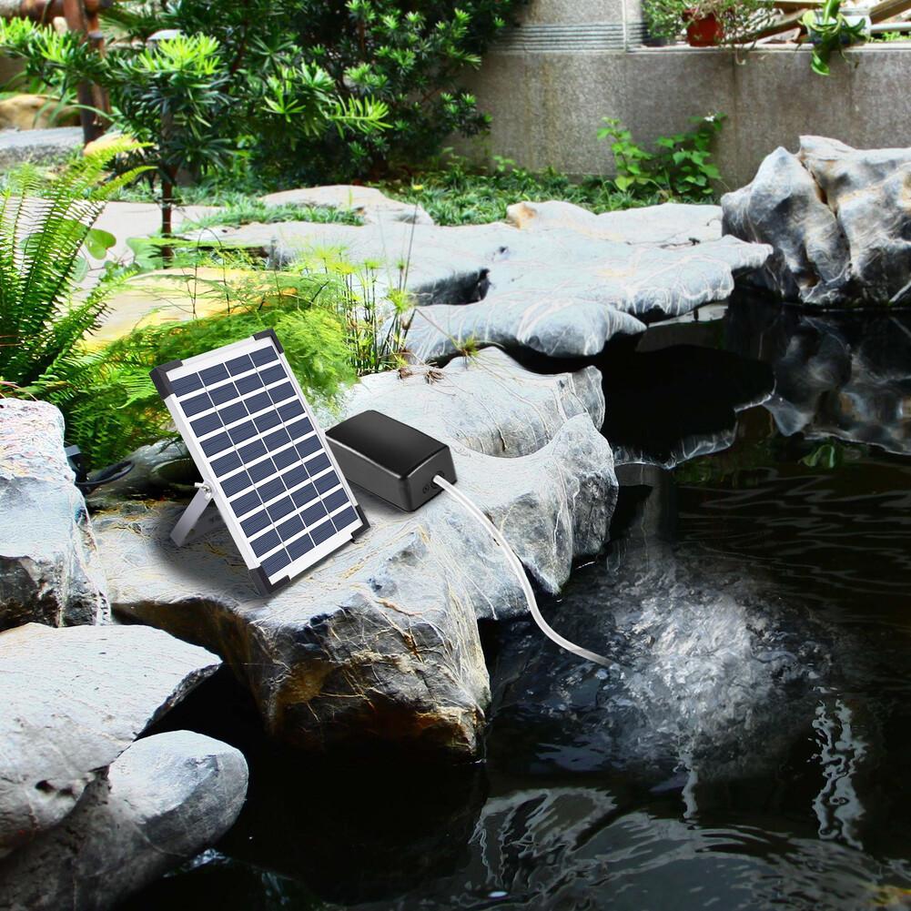 Solar Powered Pond Oxygenator 5W Oxygen Pump for Fish Tank Aquarium Featuring Adjustable Solar Panel and Maintenance