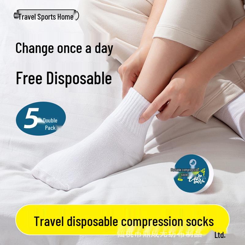 Unisex Disposable Mid-Calf and Ankle Socks - Cotton, Sweat-Absorbent, Perfect for Daily Use and Travel in Spring, Autumn, Winter