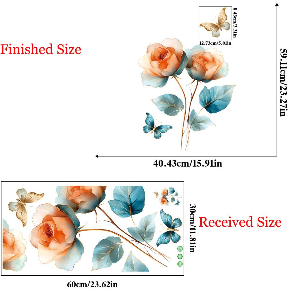 Colored Flower Wall Stickers Bedroom Living Room Corridor Entrance Background Floral Wall Stickers Bathroom Cabinet Ceramic Tile Decoration Decal