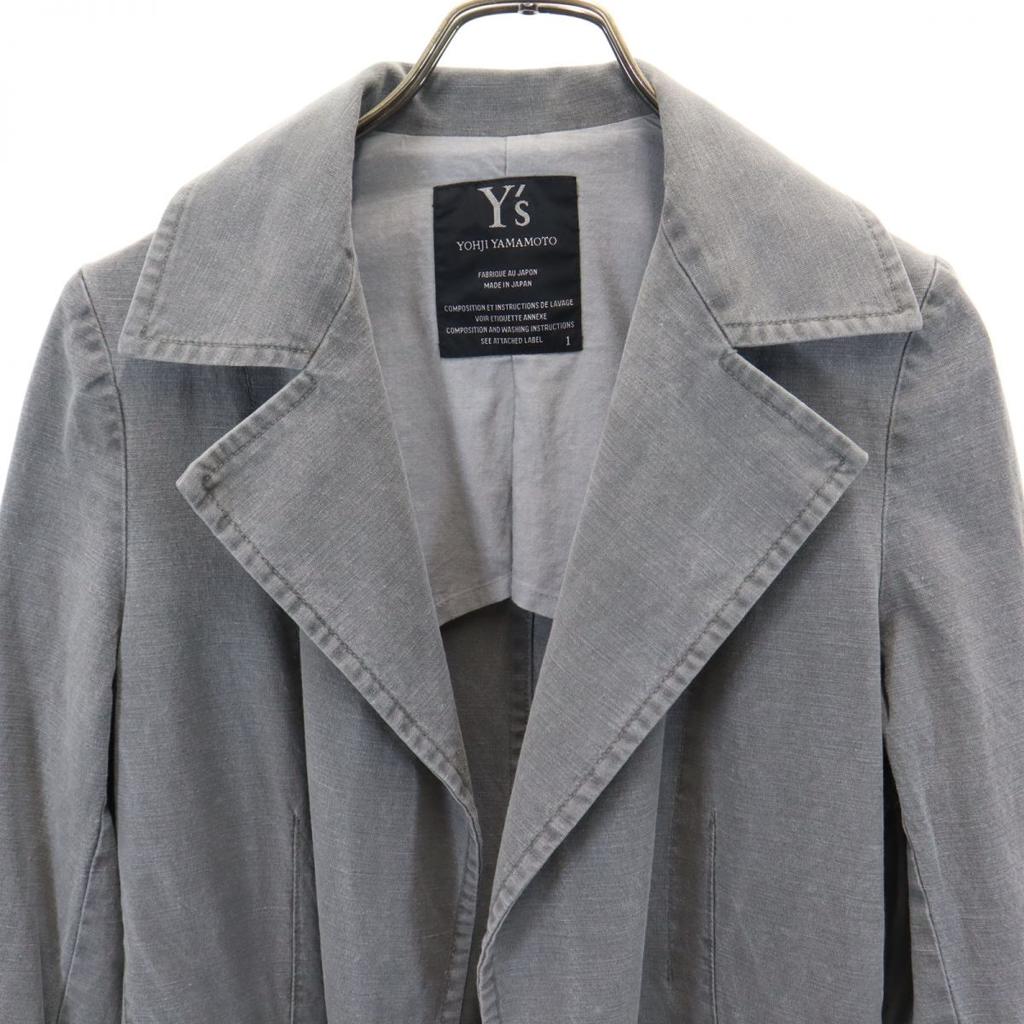 Y's Yohji Yamamoto Made in Japan Denim Langer Mantel 1 grau Damen Gebraucht