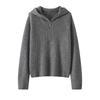 Women's Hooded Cashmere Pullover Sweater - Autumn/Winter, Loose Fit, Long Sleeve, Thick Knit Base Layer