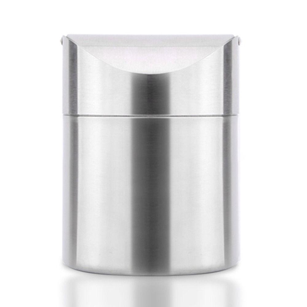 Rust-proof Desktop Trash Can Dust-proof Desktop Dumpster Mini Flip Trash Can  Bathroom