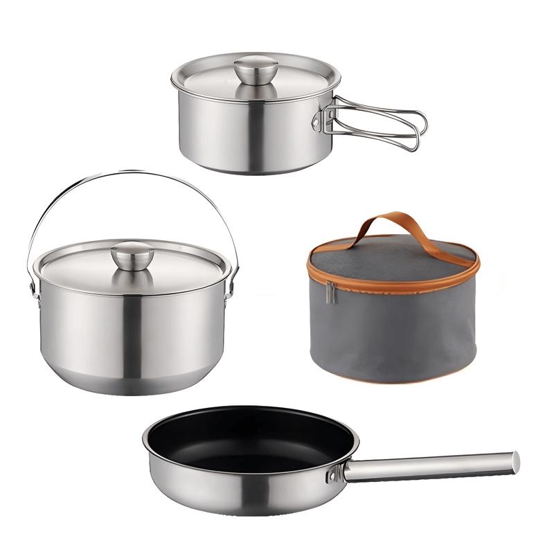 Gongziyu 4-Piece Portable Camping Cookware Set