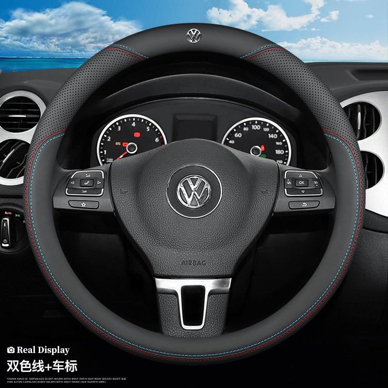 Universal Nappa Leather Steering Wheel Cover Volkswagen Jetta Passat Lavida Tiguan L Sagitar Touran Atlas Cross Sport
