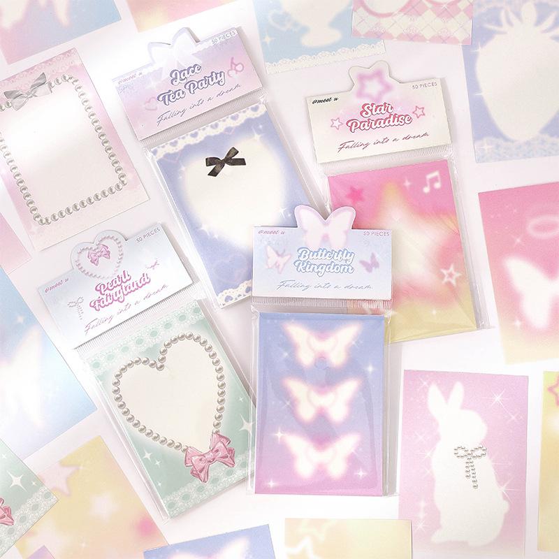 Gift Dream Falling Series Notes Korean Style Dreamy Simple Tearable Message Memo Pad  Kawaii Stationery Office School Supplies
