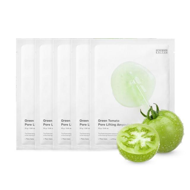 

SUNGBOON EDITOR - Green Tomato Pore Lifting Ampoule Mask Bundle Set 23g x 5 Sheets
