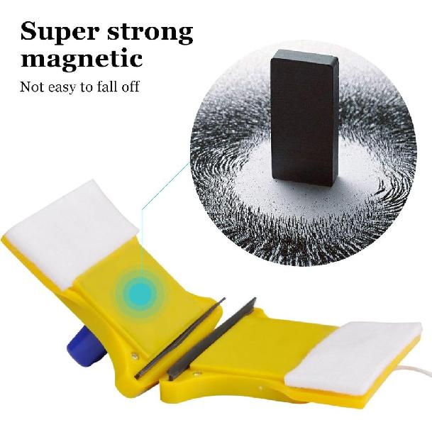 Fdit Double-Sided Magnetic Window Cleaner Glass Cleaning Brush Glass Wiper 2 Extra Cleaning Cotton Household Cleaning Tools