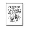 Poster I Can't I Prefer Elephants I Can't Minimalist | Photo Paper Poster 310 G Pearlescent Finish Size A3