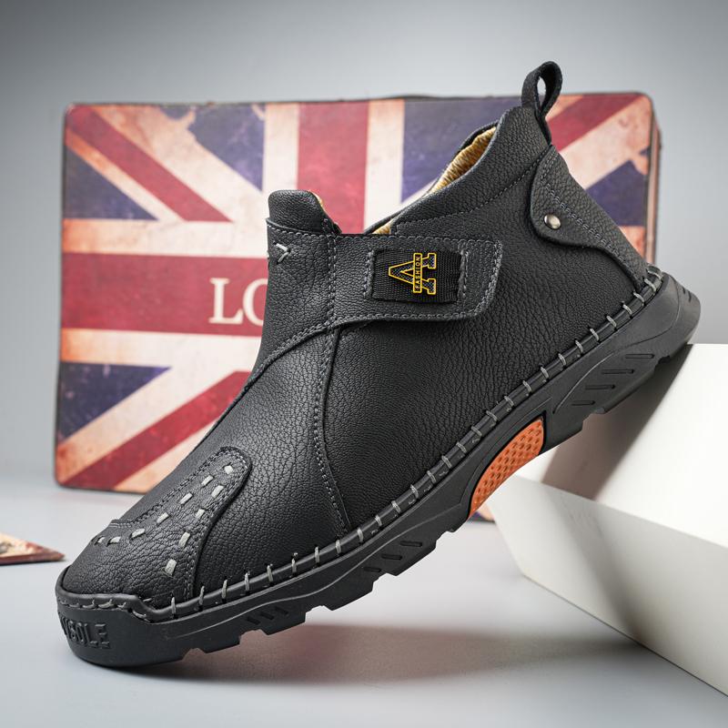 2024 New Natural Leather Men Casual Shoes Fashion Elegant Luxury Classic Spring Autumn Top Quality Outdoor Leisure Hiking Shoes