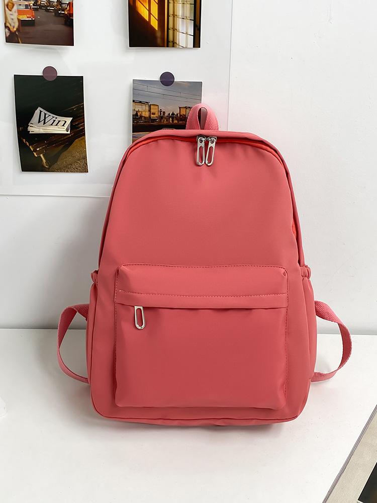 Schoolbag Casual Large Capacity Backpack Ins Style Fashion Girl Korean Version Solid Color Simple College Student Schoolbag Travel Backpack