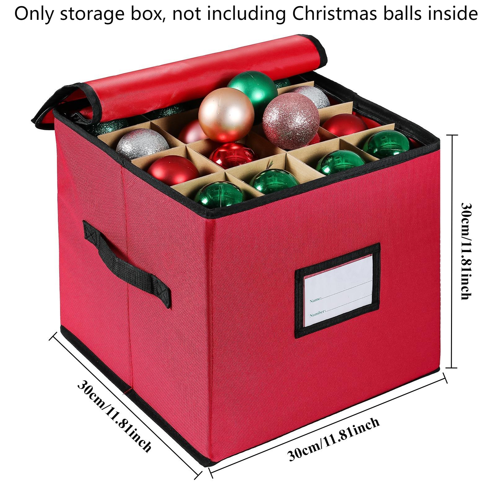 

Святкова коробка для зберігання з роздільником Домашня коробка для зберігання різдвяних куль із застібкою-блискавкою Багатофункціональний органайзер Deropa Cajas 30X30X30cm червоний