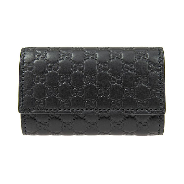 

Gucci Monogram Logo Embossed Leather Key Pouch Wallet Men wallet Black 150402-BMJ1N-1000 Box(Basic Set+Box)