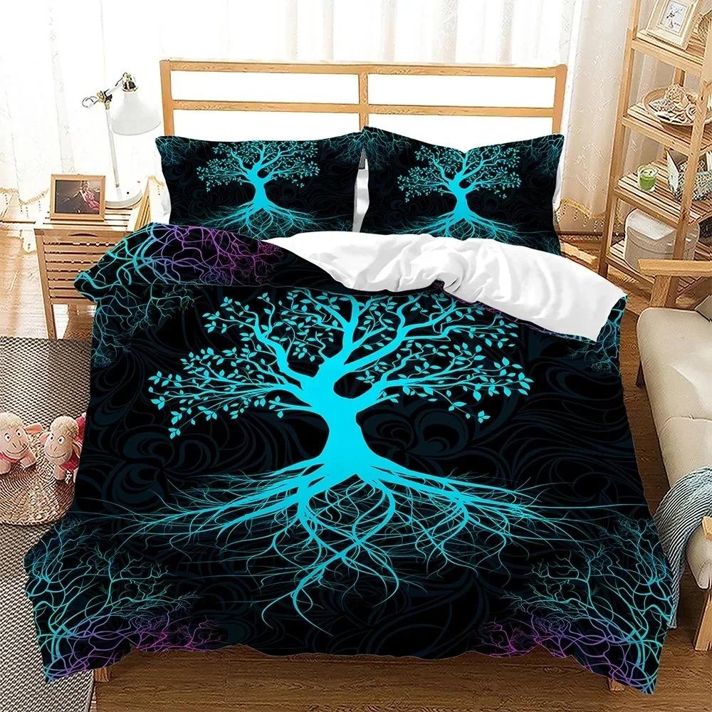 

Life Tree Shiny Design Comforter Cover Fashion Bed Cover Package Quilt Cover Pillowcases Twin Size Size Full Size TwinQueen For Men Women Kids Gift EU Single 135x200cm