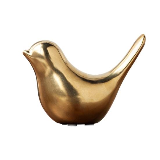 Ceramic Abstract Black Bird Statue Sculpture White Golden Bird Figurine Modern Home Office Living Room Tabletop