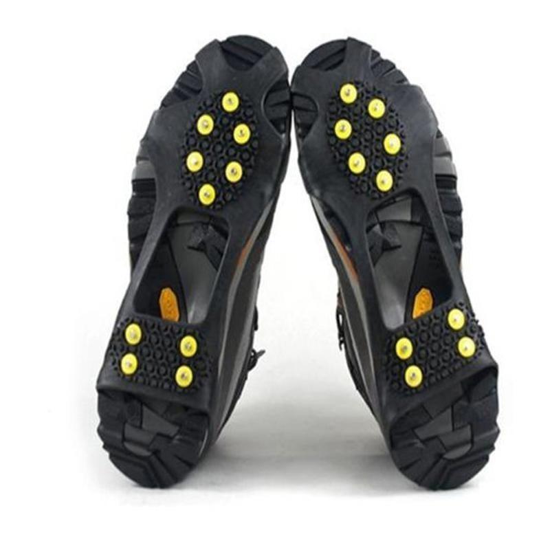 Outdoor unisex neve antiscivolo spuntoni impugnature pinze ramponi tacchetti per scarpe soprascarpe