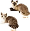 12-inch Siamese Cat Plush Toy, Shorthair, Realistic, Cute, Animal-like, Simulated Pet, Perfect for Kids, Kindergarten Entrance Ceremonies, Birthdays,